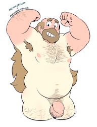 armpit_hair armpits balls beard chest_hair facial_hair flaccid greg_universe male male_only nude overweight penis puri_porn purico reindeercurt solo solo_male steven_universe tallywhacker tanline