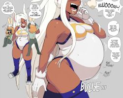 3girls dr-worm female_only larger_female lewdlemage miruko multiple_girls my_hero_academia rumi_usagiyama size_difference smaller_female stomach_bulge vore vore_belly