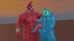 blender_(software) epic_games fortnite fortnite:_battle_royale gay hand_on_elbow horsecock llama looking_at_penis lt._john_llama male/male male_only masturbating_other masturbation muscular muscular_male pink_body pink_fur polishbonnie rippley rippley_(fortnite) slurp_(fortnite)