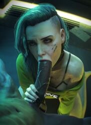 1boy 1girls 3d big_penis blender blowjob cyberpunk_2077 dark-skinned_male dark_skin erection fellatio female fugtrup gilf interracial light-skinned_female looking_at_partner male on_knees oral penis pov rogue_amendiares straight sucking_penis v_(cyberpunk_2077) veiny_penis vincent_(cyberpunk_2077)