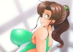 bishoujo_senshi_sailor_moon brown_hair green_eyes large_breasts makoto_kino nanashi_noiji one-piece_swimsuit swimsuit