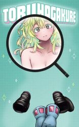 animated boots breasts canon_costume casual clothing completely_nude_female exposed_torso female footwear gloves green_hair hagakure_tooru_(visible) handwear human kneeling magnifying_glass mp4 my_hero_academia naked no_sound nude nude_female pale_skin tagme tooru_hagakure tooru_hagakure_(visible) tsukidaruma video