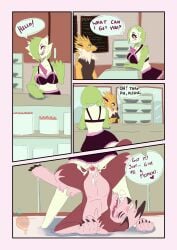 absurd_res anthro bakery citrusfang duo eeveelution female gardevoir generation_1_pokemon generation_3_pokemon generation_5_pokemon generation_7_pokemon hi_res jolteon knot knotting lycanroc male male/female nintendo pokemon pokemon_(species) public public_sex sex