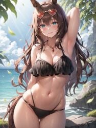 1girls ai_generated armpits arms_up bikini female female_only high_resolution highres long_hair looking_at_viewer maruzensky_(umamusume) umamusume voluptuous voluptuous_female