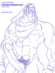 1boy 2010 boner erection lucas_bishop male male_only marvel monochrome nude solo solo_male ultrafem x-men