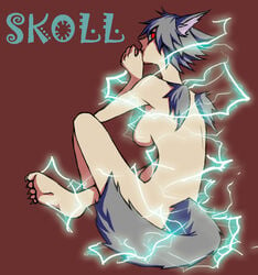 breasts electricity female female_only grey_fur pale_skin side_view sitting skoll solo tagme world_of_warcraft