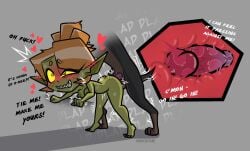 ass big_ass big_breasts big_head big_thighs blush breasts brown_hair canine canine_penis consensual dog doggy_style feet female female_on_feral femsub feral feral_on_female freckles fucked_silly goblin goblin_female green_skin hetero knot knotted knotting orgasm original original_character penetration rancidstark sex sharp_teeth spiral_eyes stylized teeth text thick_thighs thighs vaginal_penetration x-ray yellow_eyes zoophilia