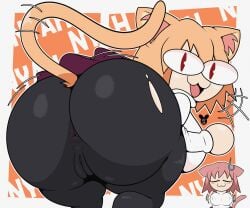 :3 anus ass ass_focus big_ass big_breasts big_butt breasts bubble_ass bubble_butt butt butt_focus cat_ears cat_girl cat_tail catgirl clothed_female clothing_tear female_focus female_only looking_at_viewer looking_back luanctoons melty_blood neco-arc neco-arc_destiny nipples red_eyes shaking_ass shaking_breasts shaking_butt skin_tight skintight skintight_bodysuit skintight_clothing skirt smile stockings thighhighs vagina visible_anus visible_pussy visible_vagina wide_hips y-anus yellow_hair
