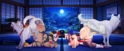 2boys 2girls all_fours ass balls big_ass big_breasts big_thighs bite_mark blue_hair blush brawl_stars breasts canine consensual curvy dog facepaint feet female female_human female_on_feral feral feral_on_female feral_on_human hetero huge_ass huge_breasts human kaze_(brawl_stars) knot light-skinned_female light_skin mask multiple_boys multiple_girls penetration power_of_owo ripped_clothing rough rough_sex ruptureowo sex shukuteki_tara tara_(brawl_stars) thick_thighs thighs tongue zoophilia