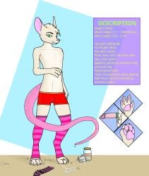 4_fingers 4_toes accessory anthro balls bodily_fluids boxers_(clothing) claws clothes_on_floor clothing cock_ring container cum cum_on_micro description digit_ring feet femboy fingers fur genital_fluids genitals green_eyes group hi_res jar jewelry large_male larger_anthro legwear looking_at_viewer male mammal micro micro_human model_sheet mouse mouse_tail murid murine pawpads paws penis penis_accessory penis_jewelry pink_pawpads pink_tail pinned_by_foot planet_cock_ring planet_ring ring rodent simple_background size_difference small_penis solo stomping szneqz szneqz_(artist) tail tan_body tan_fur thigh_highs tissue toe_ring toes underwear
