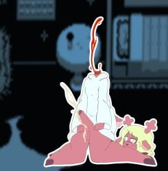 absurd_res balls blood bodily_fluids cum death_ejaculation decapitation deer deltarune female foreskin galaxiedraws genital_fluids genitals gore gynomorph hi_res hooves humanoid_genitalia humanoid_penis intersex mammal noelle_holiday partially_retracted_foreskin penis snuff susie_(deltarune) teardrop tears undertale_(series)