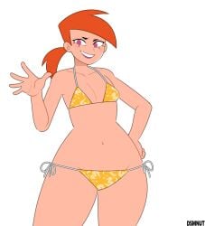 big_thighs bikini dsmnup ginger_hair looking_at_viewer nickelodeon nicktoons orange_hair pink_eyes posing_for_the_viewer smiling_at_viewer the_fairly_oddparents vicky_(fairly_odd_parents)