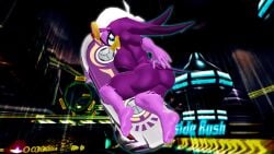 1girls big_butt bird extreme_gear female mmdinngdonng nude purple_body sega solo sonic_riders sonic_the_hedgehog_(series) swallow_(bird) thick_thighs wave_the_swallow
