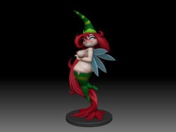 3d 3d_(artwork) ass betilla_(rayman) blush breasts cleavage freckles hat headgear large_breasts long_hair looking_back nipples no_panties nymph_(rayman) rayman_(series) red_hair side_view slim_waist smile stockings tagme the-great-pipmax thick_thighs tight_clothing topless voluptuous wide_hips wings