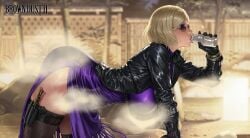 ai_generated brown_dust_2 glasses milk nina_williams onsen tekken tekken_8