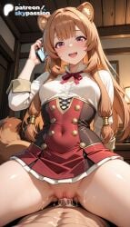 1girls 2026 ai_assisted ai_generated animal_ears anime blush boobs breasts brown_hair bust cellphone cowgirl_pose cowgirl_position cum female_genitalia genitals girl_on_top hetero hi_res high_quality high_resolution highres long_hair love_making patreon patreon_username penetration phone pussy raccoon_ears raccoon_girl raccoon_tail raphtalia sex sexual_intercourse skypassion stable_diffusion straddling tail tate_no_yuusha_no_nariagari the_rising_of_the_shield_hero tits uncensored_pussy uncensored_vagina vaginal watermark woman_on_top