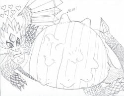 activision anthro_dragon anthro_dragon_woman anthro_female crystals flashwing furry humanoid hyper_pregnancy kicking_(pregnancy) pregnant pregnant_anthro pregnant_belly pregnant_female scalie skylanders skylanders:_giants traditional_media traditional_media_(artwork) uncolored wings