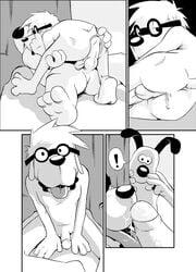 aardman_animations brian_griffin comic crossover family_guy glasses gromit gromit_(wallace_and_gromit) jay_ward_productions male_only mr._peabody peabody's_improbable_history rocky_and_bullwinkle wallace_and_gromit yaoi