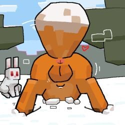 1:1 2026 animal_genitalia anus balls canid canine cel_shading censor_bar censored censored_genitalia censored_penis cloud day digital_drawing_(artwork) digital_media_(artwork) dipstick_tail duo feral fox fox_(minecraft) genitals heart_reaction hi_res lagomorph leporid looking_at_another male male_feral mammal markings microsoft minecraft mojang monotone_body orange_body paws plant purupuwa quadruped rabbit rabbit_(minecraft) rear_view shaded sheath sky snow stuck_in_ground tail tail_markings tail_motion tailwag tree xbox_game_studios yellow_body