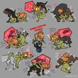 1girls 6+boys all_fours ass big_ass big_breasts big_head big_thighs blush boobs_out breasts brown_hair canine canine_penis consensual dog doggy_style double_penetration face_fucking feet female female_on_feral feral feral_on_female freckles fucked_silly gangbang goblin goblin_female green_skin hetero impregnation knot knotted_penis knotting missionary_position multiple_boys oral orgasm penetration rancidstark sex sharp_teeth sperm sperm_cell sperm_meets_ovum spiral_eyes spitroast stylized teeth thighs threesome vaginal_penetration yellow_eyes zoophilia