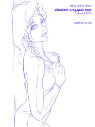 1girls 2010 2d english_text female female_only jadzia_dax monochrome sketch solo solo_female star_trek star_trek_deep_space_nine tagme text trill_(species) ultrafem url