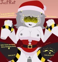 areolae boobs breasts christmas christmas_clothing christmas_outfit cock dick drone female male murder_drones n_(murder_drones) nipples penis penis_in_pussy pussy robot santa_hat serial_designation_n serial_designation_v sex tits v_(murder_drones) vagina vaginal vaginal_penetration vaginal_sex