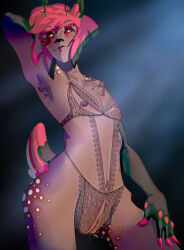 1boy alastor_(hazbin_hotel) artist_request cuntboy cuntboy_only cuntboy_sans_balls dark-skinned_male dark_skin hazbin_hotel hi_res high_resolution highres male male_only no_artist_signature pussy pussy_juice pussy_juice_drip pussy_juice_string pussy_lips solo solo_male tagme tail tan_body tan_skin tongue tongue_out