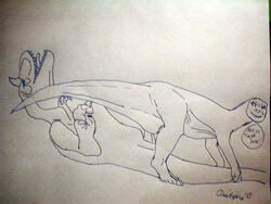 carnotaurus dinosaur dinosaur_(film) disney monochrome neera penis rough_sketch tagme