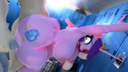 1boy 1girls 3d 3d_(artwork) against_surface alicorn ambiguous_penetration anthro anthrofied areolae ass bent_over big_breasts breasts busty butt_squish cheating cheating_wife clop completely_nude crown cutie_mark detailed_background doggy_style duo equine faceless_male female friendship_is_magic from_behind grey_body holding_towel horn huge_ass infidelity locker locker_room locker_room_sex long_hair looking_back male male/female mammal multicolored_hair my_little_pony nipples nude nude_female nude_male open_mouth pink_body pink_eyes pony princess_cadance_(mlp) sex side_view small_wings snuddy standing standing_doggy_style standing_sex thick_thighs towel