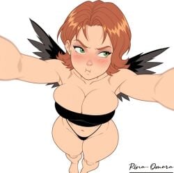 1girls 2026 ai_generated annoyed artist_name artist_request artist_signature big_breasts black_panties black_topwear black_tube_top black_wings brown_hair cleavage disney emerald_eyes fanart_from_twitter female female_only female_protagonist irma_lair jetix light-skinned_female light_skin looking_at_side looking_away looking_away_from_viewer selfie shaved_armpit short_hair solo strapless thick_thighs thighs tubetop twitter_link unknown_artist w.i.t.c.h. western_cartoon white_background wide_hips wings
