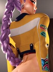 3d artist_request athletic athletic_male busty female female_focus female_only hourglass_figure kpop_demon_hunters pinup pinup_pose rumi_(kpop_demon_hunters) tagme wide_hips