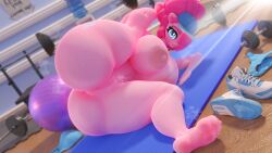 16:9 1girls 3d 4k absurd_res alternate_version_available anthro anthrofied anus anus_peek areolae ass barefoot bent_over big_breasts blue_eyes blush breasts breasts_bigger_than_head busty completely_nude curvaceous curvy curvy_figure cutie_mark digital_media_(artwork) earth_pony equid equine eyebrows eyelashes fat_ass feet feet_up female female_focus female_only friendship_is_magic full_body fur furry gym hasbro headgear headwear hi_res hourglass_figure looking_at_viewer mammal musk musk_clouds my_little_pony naked naked_female nipples nude nude_female pink_body pink_fur pink_hair pinkie_pie_(mlp) snuddy solo solo_female stretching sweat sweatdrop sweaty tagme thick_thighs voluptuous voluptuous_female wide_hips
