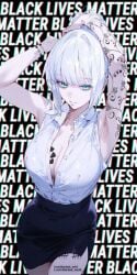 1girl ai_generated anime_style ass_focus bbc bbc_addict black_lives_matter black_skirt blacked blacked_queen blacked_wrld blush body_writing breeding breeding_cow curvy cyan_eyes dark-skinned_male dramatic_lighting erect_nipples explicit exposed_breasts heavy_makeup highres huge_ass huge_breasts indoors interracial large_breasts light-skinned_female mind_break nipples puffy_nipples queen_of_spades short_hair solo_focus spade_tattoo standing submissive_female tattooed_female text thick_bbc thick_thighs voluptuous white_hair white_shirt wide_hips
