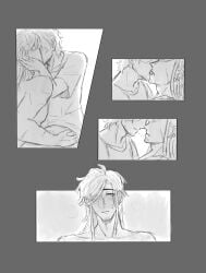 blush blushing diomedes diomedes_of_argos_(mythology) dreadlocks drool_string facial_hair gay greek_mythology half-dressed half_naked homosexual kiss kissing making_out odydio odysseus odysseus_(mythology) scar sweat the_epic_cycle trojan_war yaoi