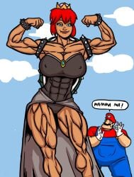 abs bowser bowsette breasts female genderbend genderbent genderswap genderswap_(mtf) mario mario_(series) muscles muscular muscular_female ritualist_(artist) rule_63