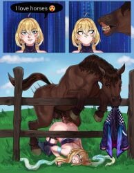 anal anal_sex bestiality comic doggy_style face_down_ass_up horse horsecock planya planyach rolling_eyes sorrowcream teeth_clenched text_bubble
