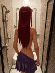 ai_generated from_behind nude red_hair shower showering starfire stripping teen_titans