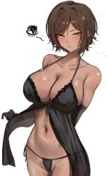 1girls breasts cleavage female limbus_company lingerie outis_(limbus_company) panties tagme tomosaka