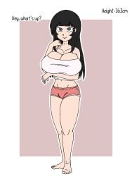 1girls 2d 2d_animation blush blush_lines blushing_at_viewer chomchomdraws covering_breasts crop_top exclamation_point height_chart height_loss height_reduction ikaruga_(senran_kagura) large_breasts long_hair looking_at_viewer pussy senran_kagura senran_kagura_(series) shorts shrinking size_transformation small_female smaller_female sweatdrop tagme text video video_games