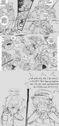 blush blush_lines breasts breasts_out breath canon_couple cum cum_in_pussy cum_inside dialogue during_sex kissing male/female moistyghosty monochrome multiple_poses murder_drones n_(murder_drones) robot robot_boy robot_girl robot_on_robot roleplay saliva_string straight straight_sex tail_motion tail_wagging uzi_(murder_drones) x_eyes