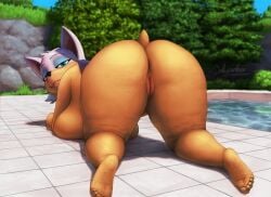 2026 5_toes anthro anus arm_support bat bedroom_eyes bent_over big_breasts big_butt breasts breasts_on_ground butt cellulite colored colored_nails colored_toenails curvy_figure day detailed_background digital_drawing_(artwork) digital_media_(artwork) eyebrows eyelashes eyeshadow feet female genitals grass green_nails green_toenails head_tuft hi_res huge_breasts huge_butt humanoid_feet humanoid_genitalia humanoid_vulva kneeling looking_at_viewer looking_back makeup mammal mature_anthro mature_female nails narrowed_eyes nude outside plant plantigrade poolside rear_view rock rouge_the_bat seductive sega shaded shadow signature sky slightly_chubby slightly_chubby_anthro slightly_chubby_female small_tail smile solo sonic_the_hedgehog_(series) suhar summer sunny swimming_pool tail thick_thighs toenails toes tree tuft under_boob voluptuous voluptuous_anthro voluptuous_female vulva water wide_hips wings