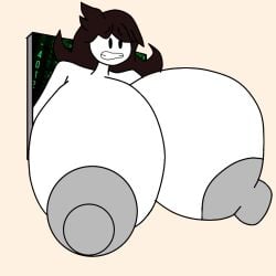 1girls computer_screen female female_only huge_breasts jaiden jaiden_animations jaidenanimations nipples nude solo solo_female tagme