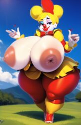 ai_generated bbw clown clown_girl funny funny_ass huge_ass huge_breasts huge_butt huge_thighs novelai thick_ass thick_thighs