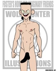 cartoon_network cartoony censored_penis erection foster's_home_for_imaginary_friends male male_nipples male_only male_pubic_hair masculine mature_male muscles muscular_male pecs smile smiling smooth_skinned_male solo terrence_(fhfif) veiny_penis white_background wolffhunter_art