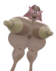 3d giantess golden_nipples hyper hyper_breasts lopunny pokémon_(species) pokemon pokemon_(species) transparent_background zer0264