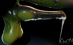 3d_(artwork) alien belly blender_(software) dick_pic digital_media_(artwork) feral gwen_the_hyena hi_res infection knot male side_view signature solo