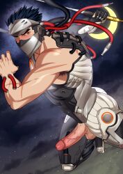 1boy ass balls blackwatch_genji genji kienbiu male_only muscular muscular_male overwatch penis solo solo_male