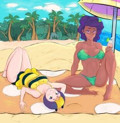 (mirius) bea_(brawl_stars) beach bikini brawl_stars feet garryyl rosa_(brawl_stars) swimsuit