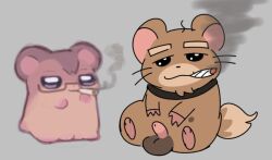 brown_body brown_fur collaboration cricetid drugs duo female feral fur genitals grey_background hamster labbit1337 male mammal marijuana not_a_furfag pussy rodent simple_background sitting smoke smoking