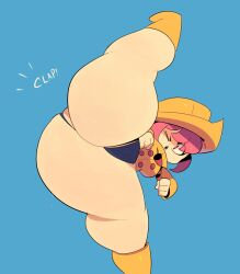 1girls ass ass_clap big_ass elwilsjeje huge_ass leg_up panties pink_hair short_hair skullgirls thick_thighs thighs umbrella_(skullgirls) underwear